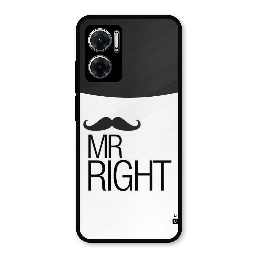 Mr. Right Moustache Metal Back Case for Redmi 11 Prime 5G