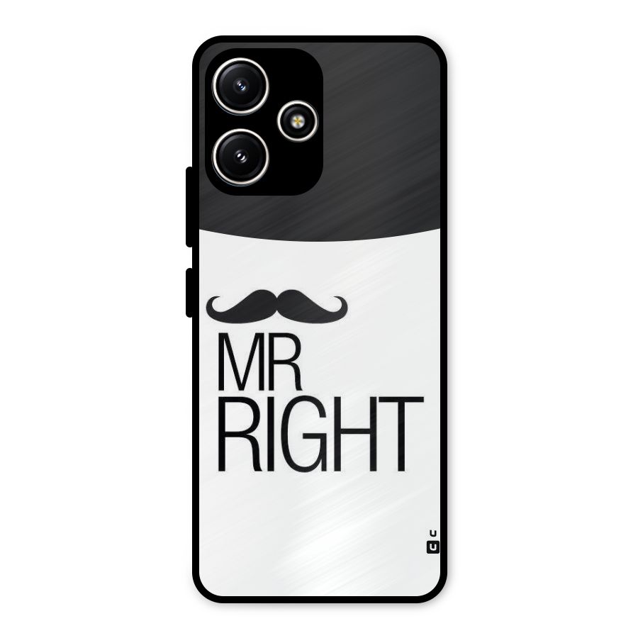 Mr. Right Moustache Metal Back Case for Redmi 12 5G