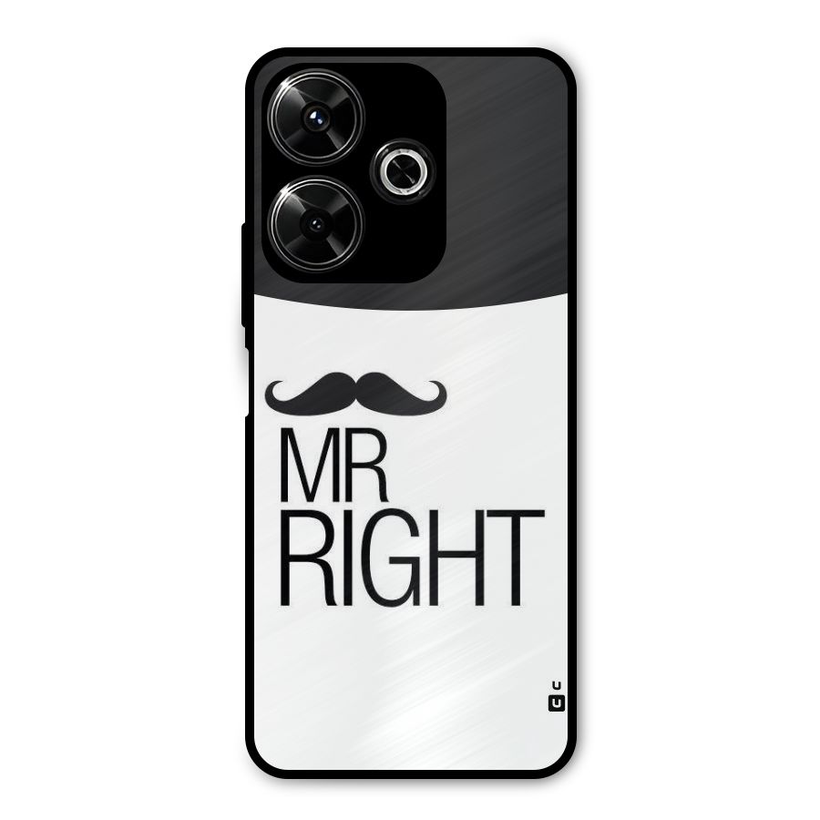 Mr. Right Moustache Metal Back Case for Redmi 13 5G