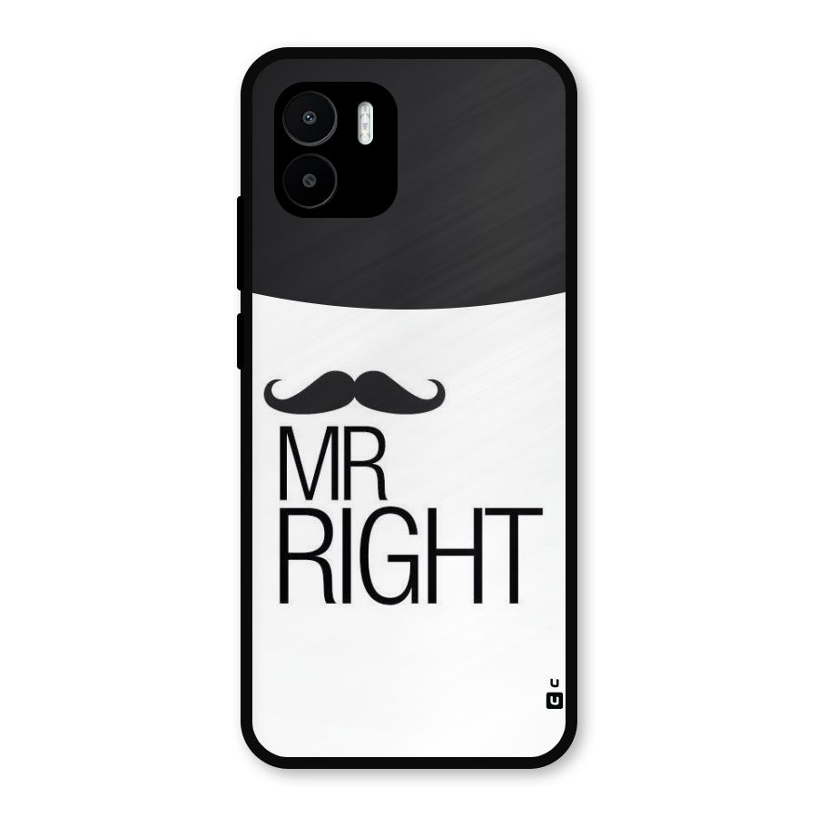 Mr. Right Moustache Metal Back Case for Redmi A2