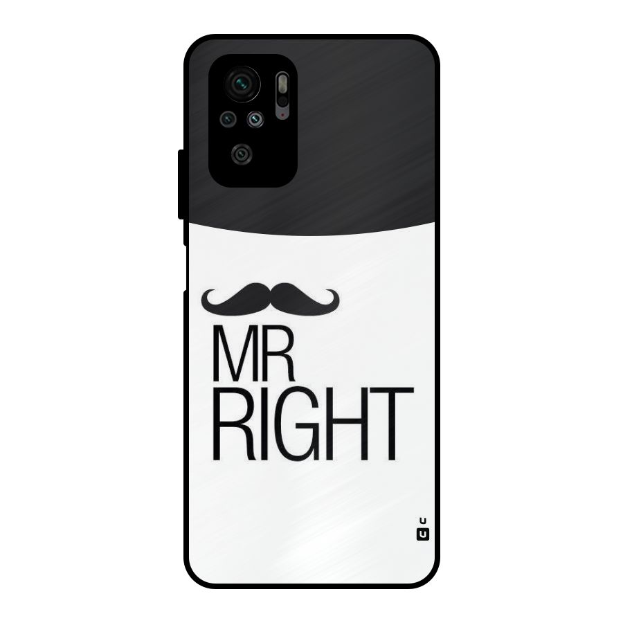 Mr. Right Moustache Metal Back Case for Redmi Note 10S