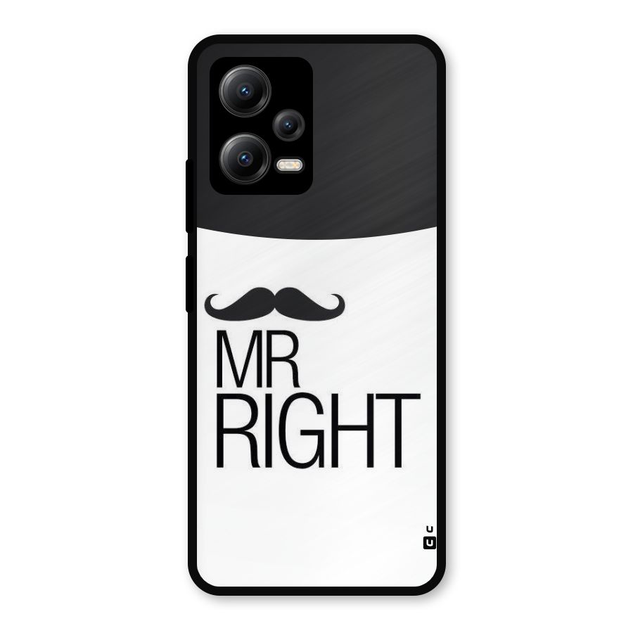 Mr. Right Moustache Metal Back Case for Redmi Note 12 5G