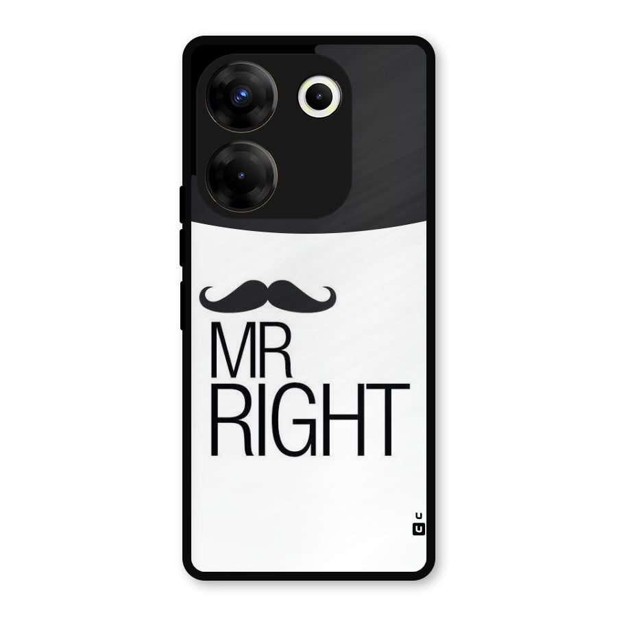 Mr. Right Moustache Metal Back Case for Tecno Camon 20 Pro