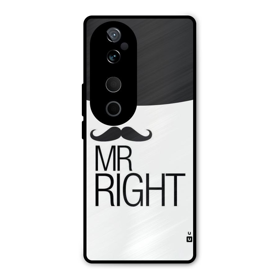 Mr. Right Moustache Metal Back Case for Vivo T3 Ultra