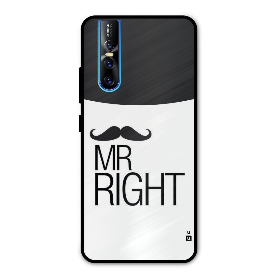 Mr. Right Moustache Metal Back Case for Vivo V15 Pro
