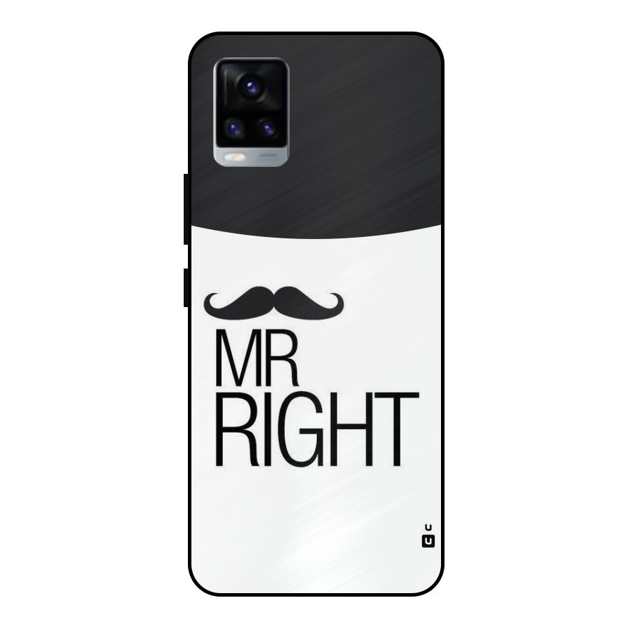 Mr. Right Moustache Metal Back Case for Vivo V20 2021
