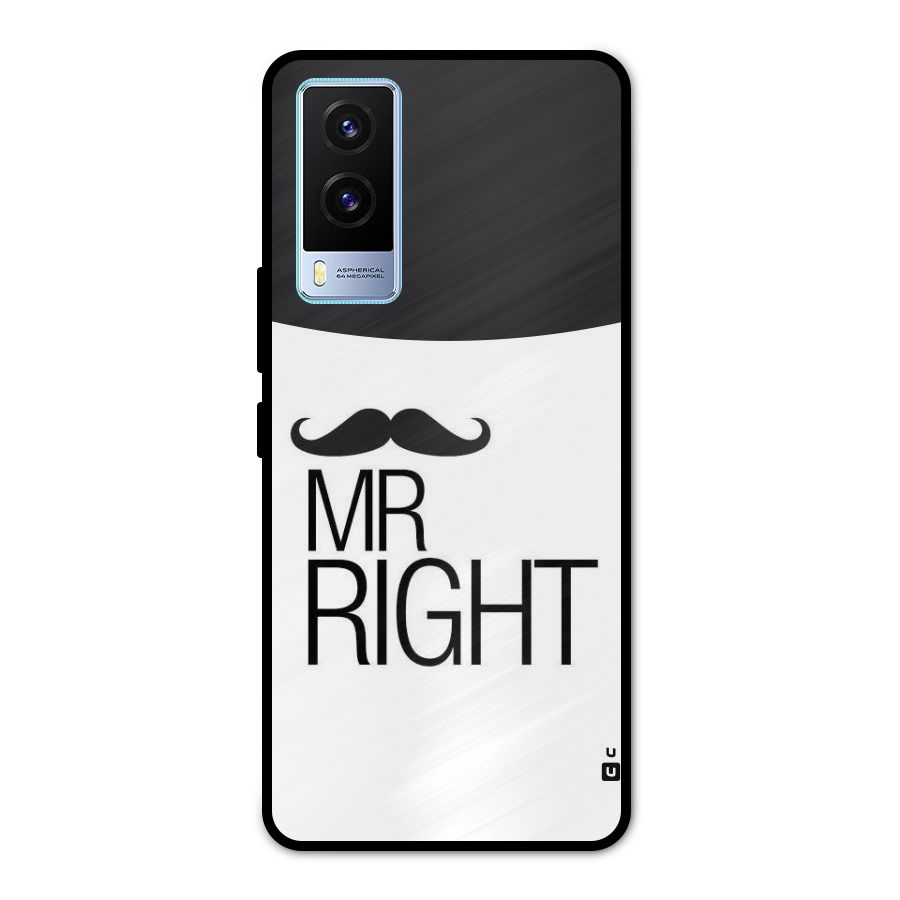 Mr. Right Moustache Metal Back Case for Vivo V21e 5G