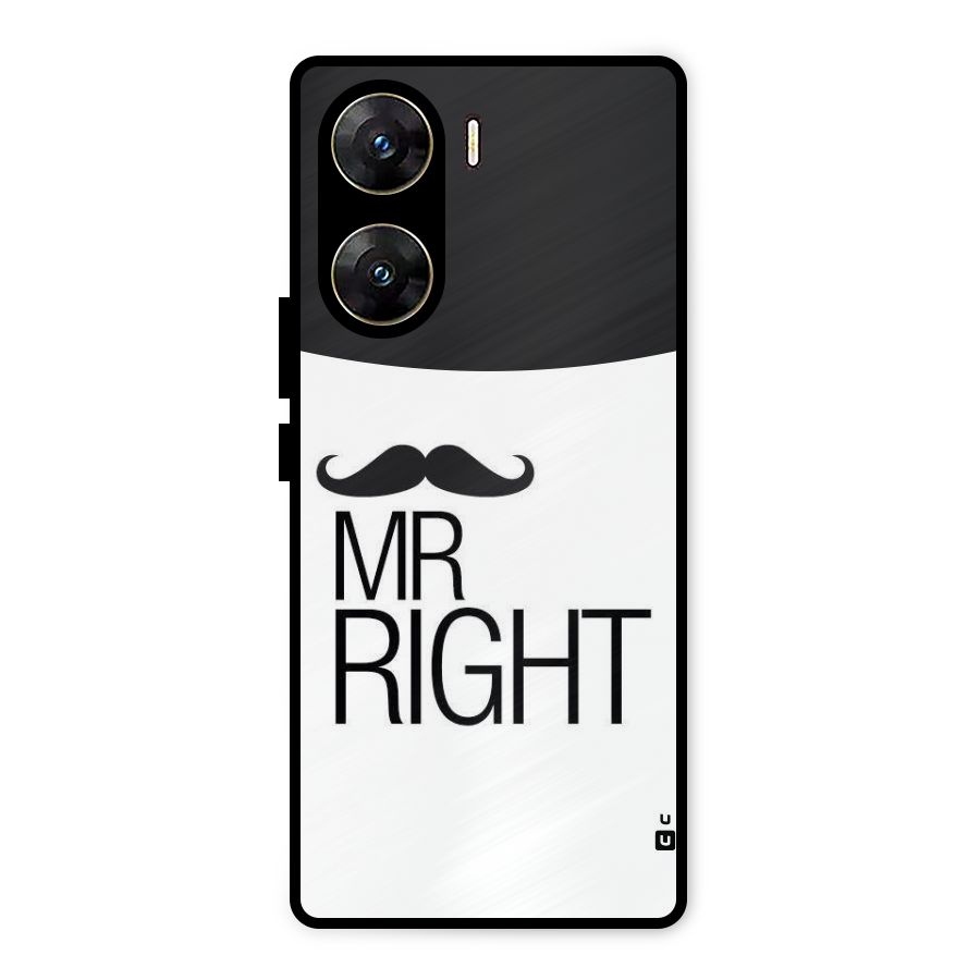 Mr. Right Moustache Metal Back Case for Vivo V29e