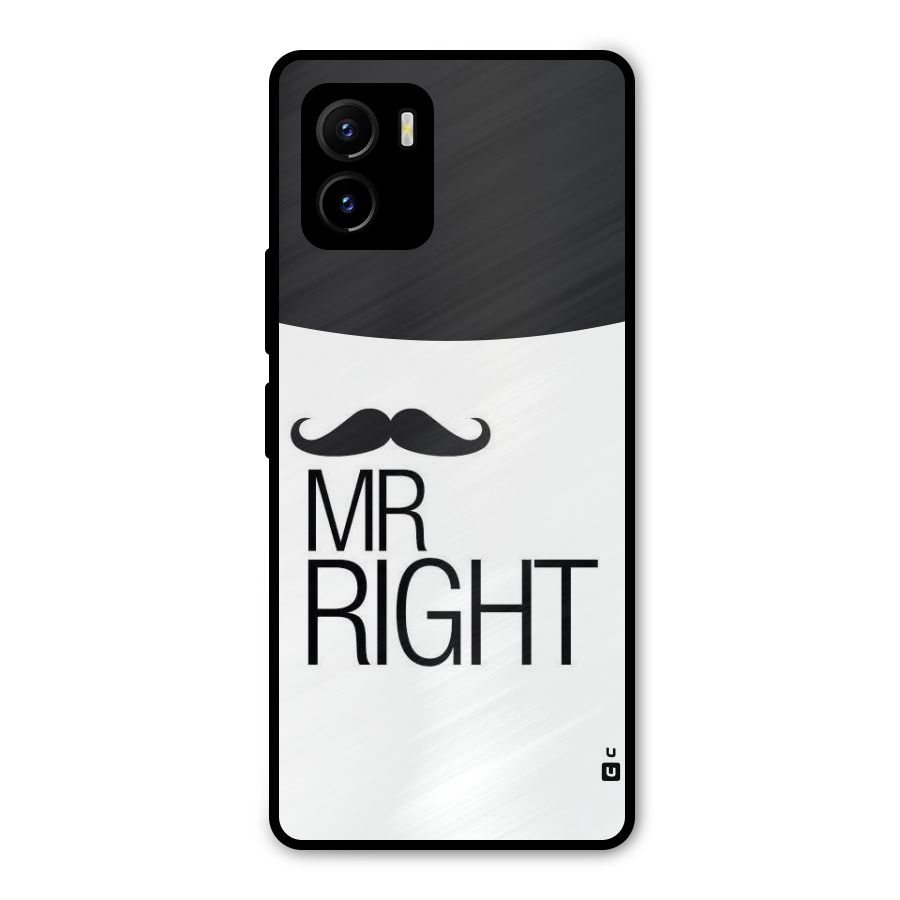 Mr. Right Moustache Metal Back Case for Vivo Y15s