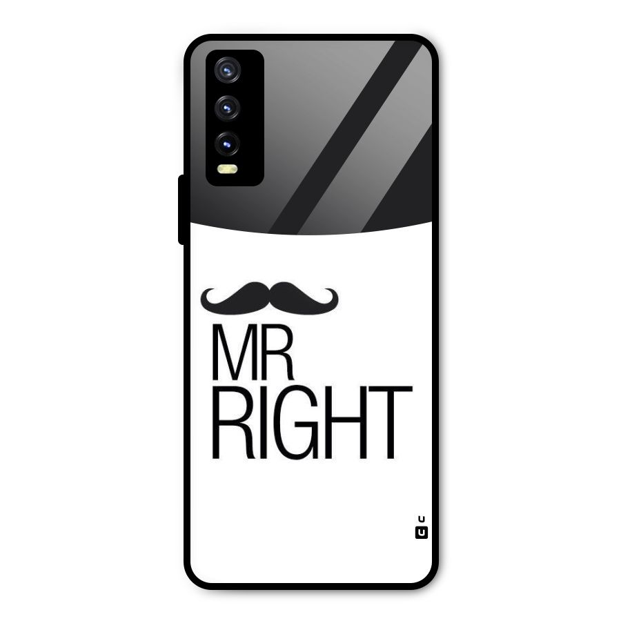 Mr. Right Moustache Metal Back Case for Vivo Y20 2021