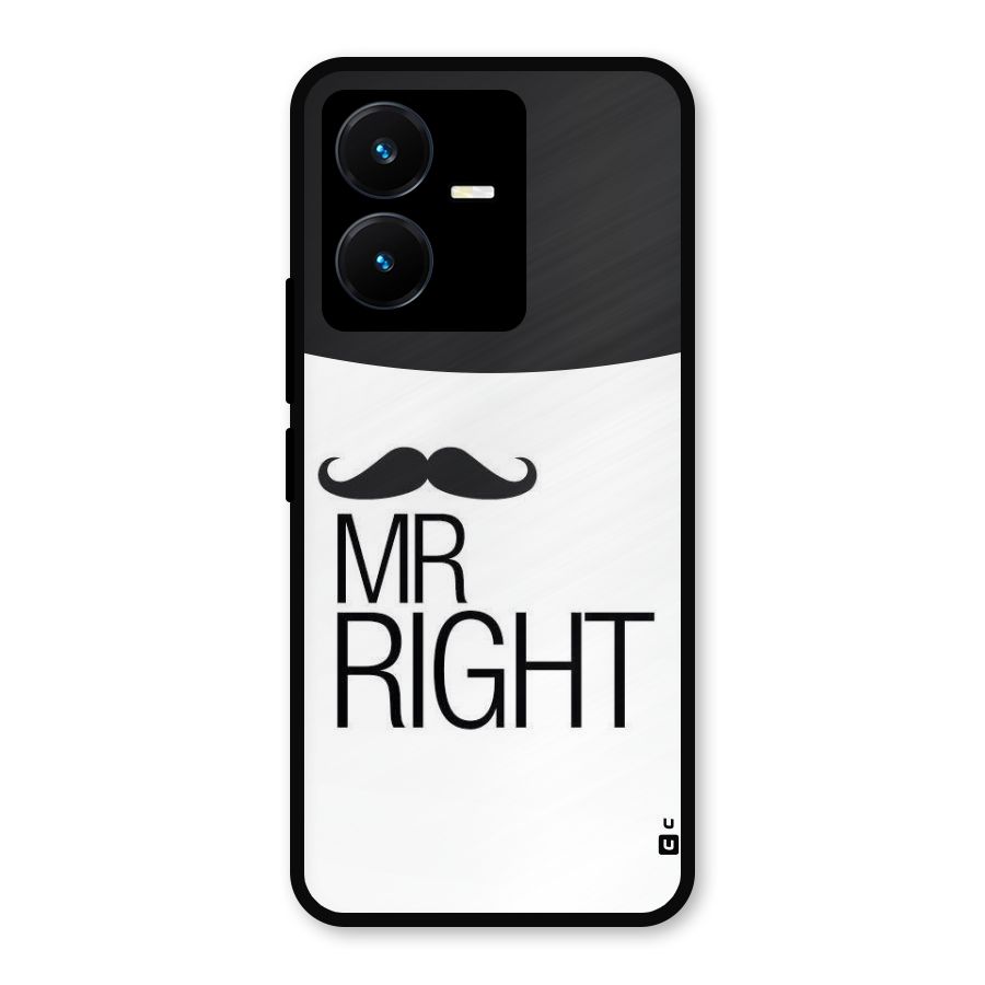 Mr. Right Moustache Metal Back Case for Vivo Y22