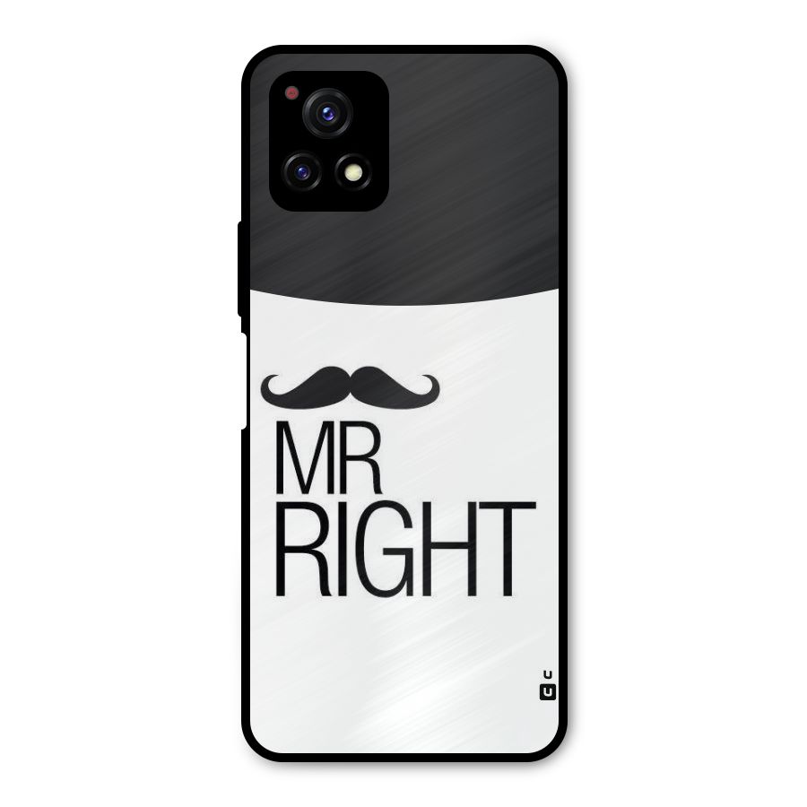 Mr. Right Moustache Metal Back Case for Vivo Y72 5G