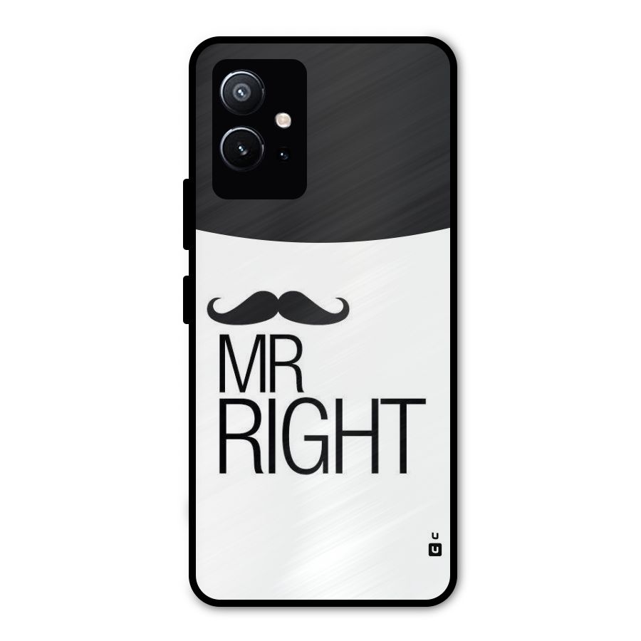 Mr. Right Moustache Metal Back Case for Vivo Y75 5G