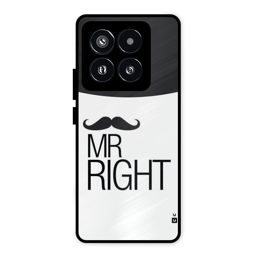 Mr. Right Moustache Metal Back Case for Xiaomi 14 Pro