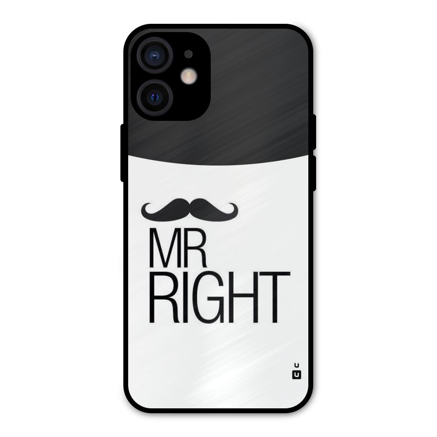 Mr. Right Moustache Metal Back Case for iPhone 12 Mini