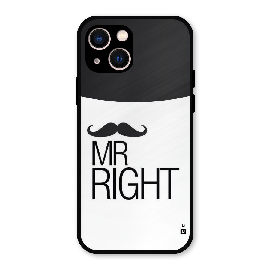 Mr. Right Moustache Metal Back Case for iPhone 13