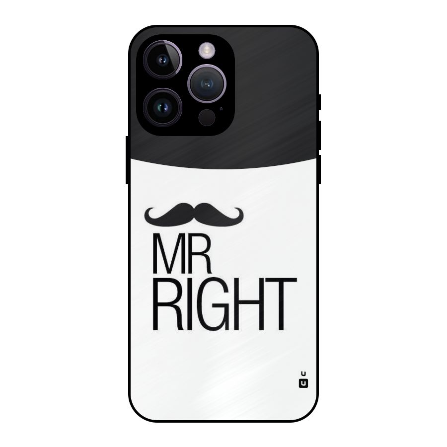 Mr. Right Moustache Metal Back Case for iPhone 14 Pro Max