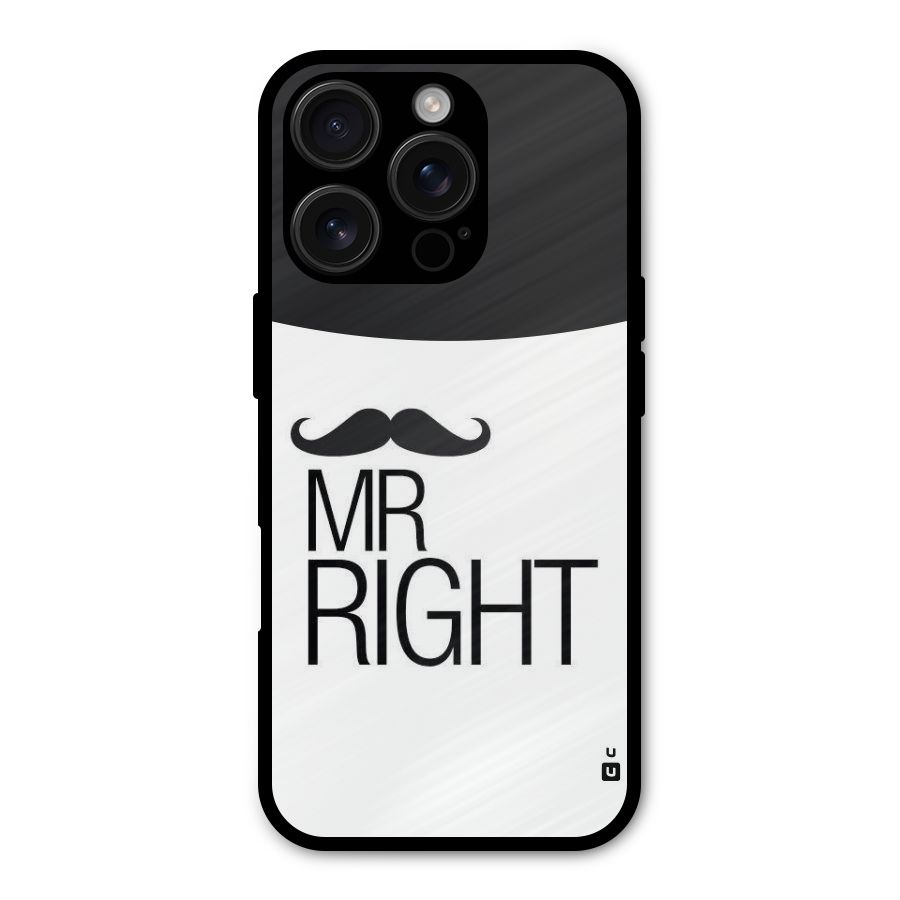 Mr. Right Moustache Metal Back Case for iPhone 16 Pro