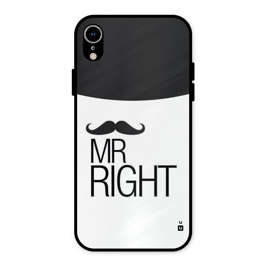 Mr. Right Moustache Metal Back Case for iPhone XR