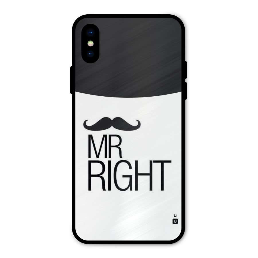 Mr. Right Moustache Metal Back Case for iPhone XS