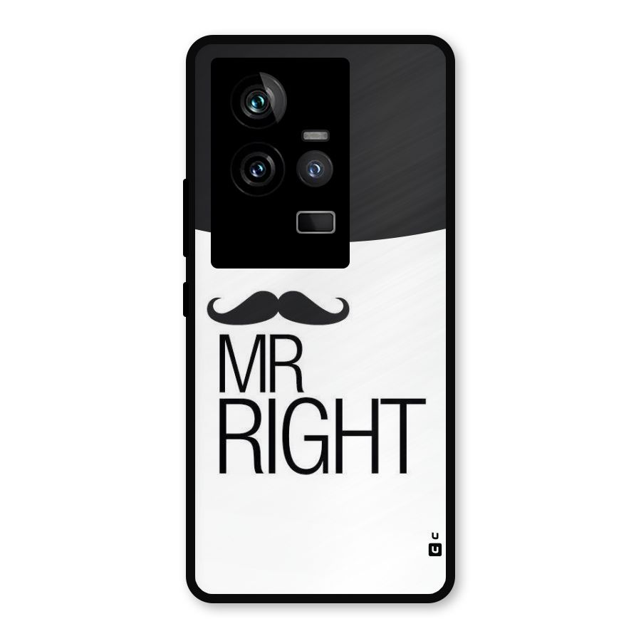 Mr. Right Moustache Metal Back Case for iQOO 11 5G
