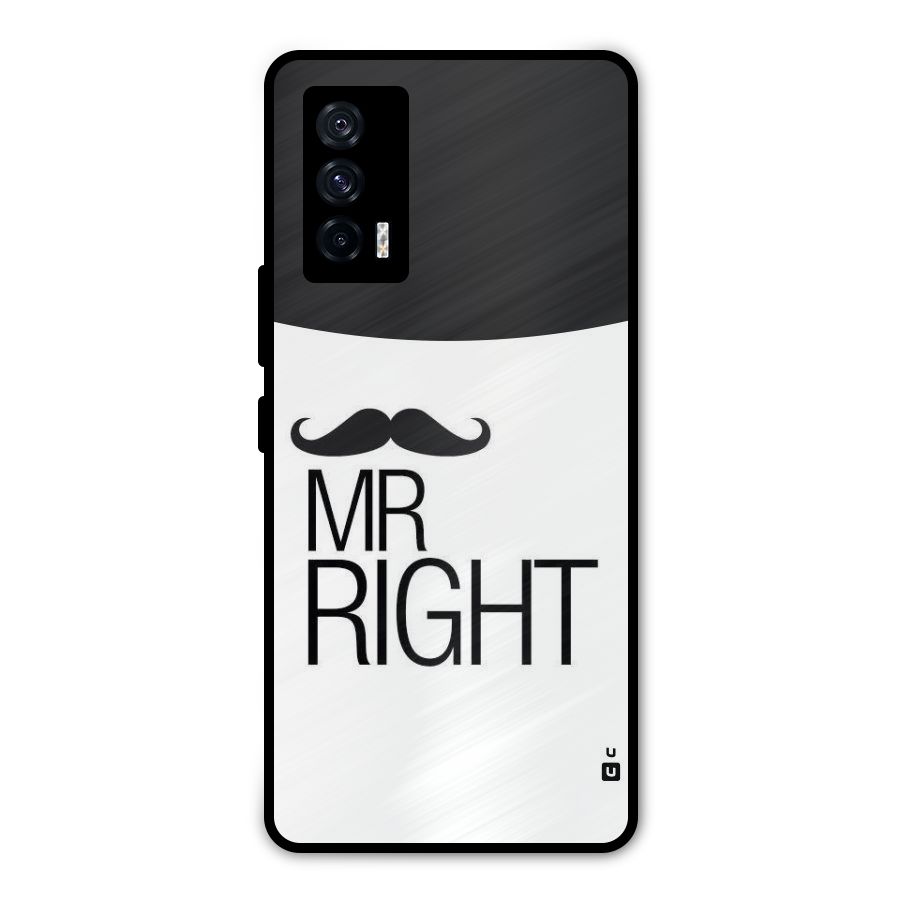 Mr. Right Moustache Metal Back Case for iQOO 7 5G