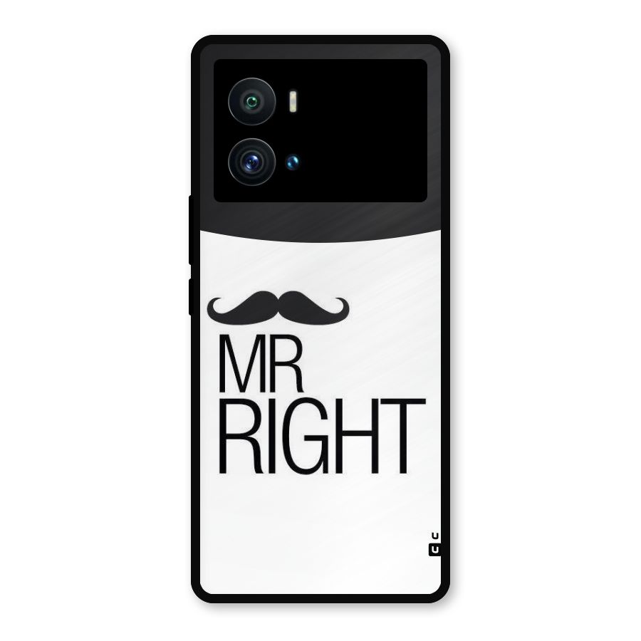 Mr. Right Moustache Metal Back Case for iQOO 9 Pro