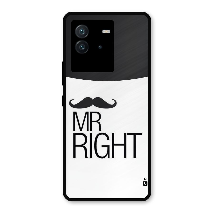 Mr. Right Moustache Metal Back Case for iQOO Neo 6 5G