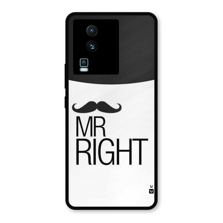 Mr. Right Moustache Metal Back Case for iQOO Neo 7 Pro