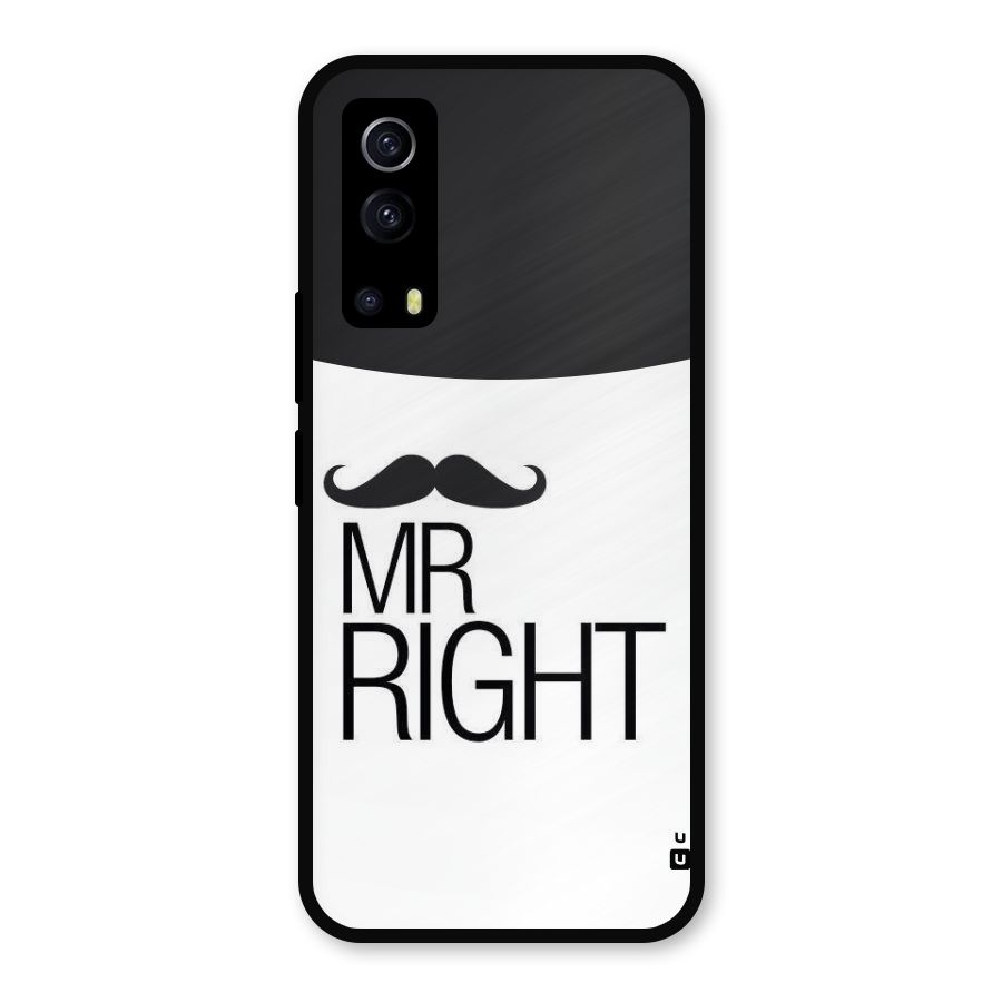 Mr. Right Moustache Metal Back Case for iQOO Z3