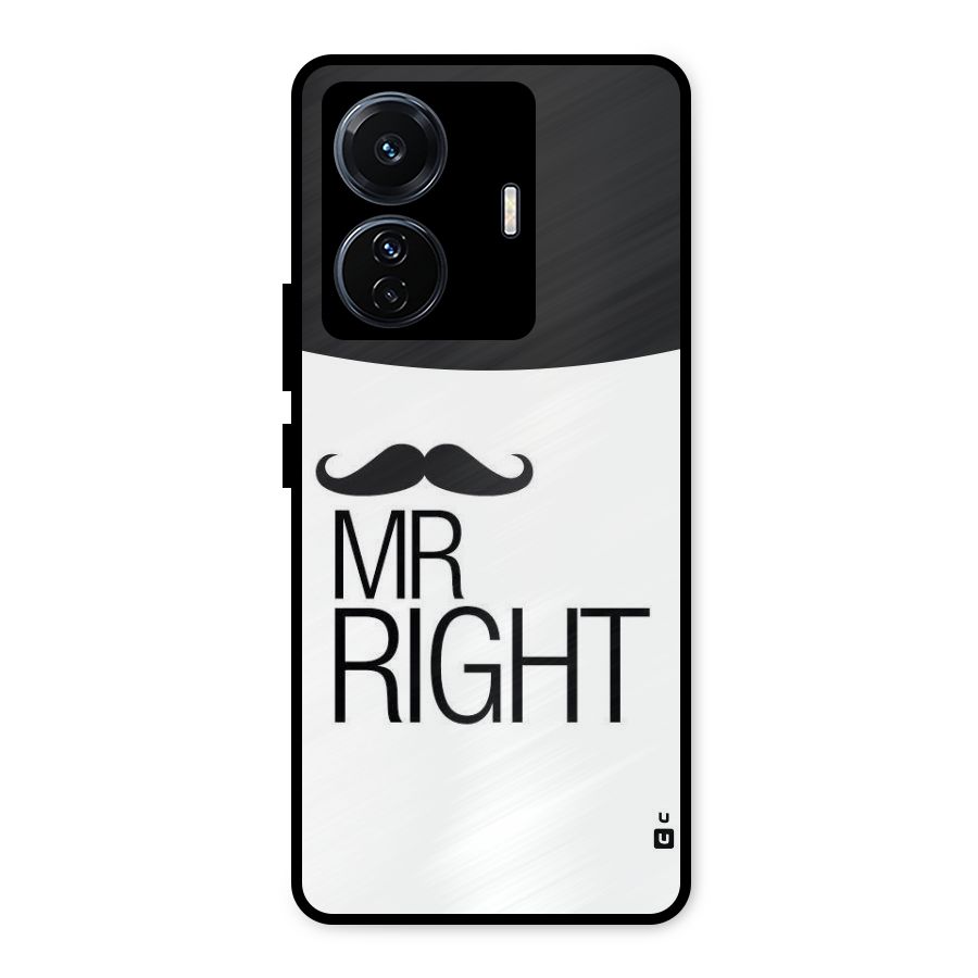 Mr. Right Moustache Metal Back Case for iQOO Z6