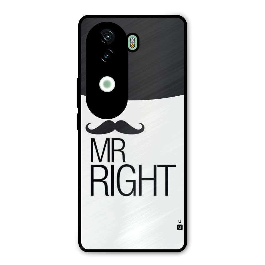 Mr. Right Moustache Metal Back Case for iQOO Z9s