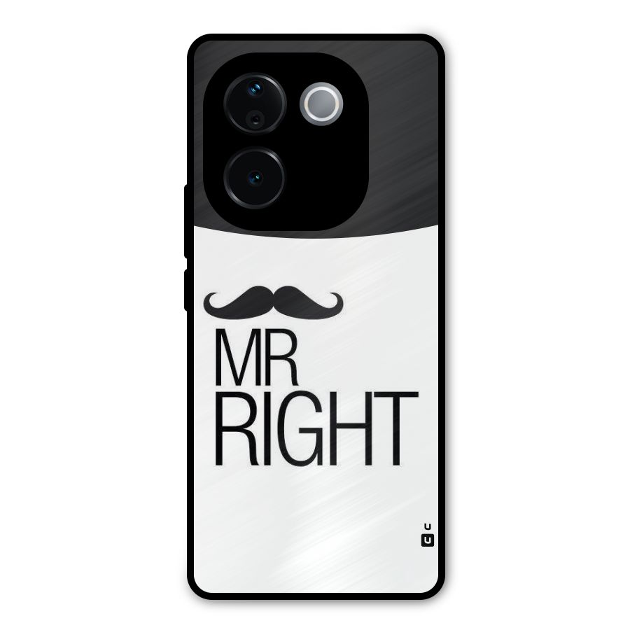 Mr. Right Moustache Metal Back Case for iQOO Z9s Pro