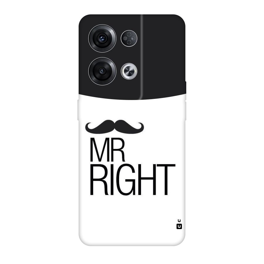 Mr. Right Moustache Original Polycarbonate Back Case for Oppo Reno8 Pro 5G