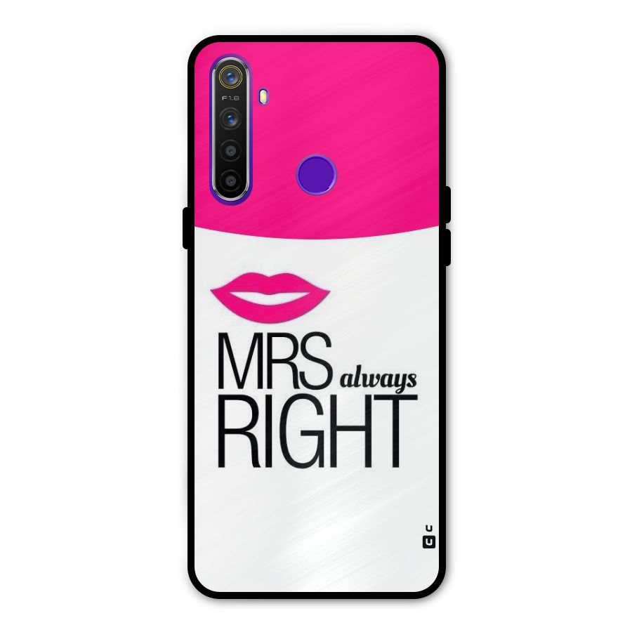 Mrs always right Glass Back Case for Realme 5s