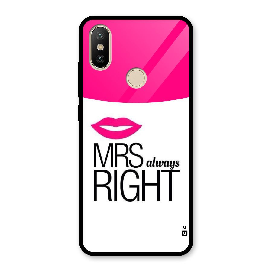 Mrs always right Glass Back Case for Redmi A2