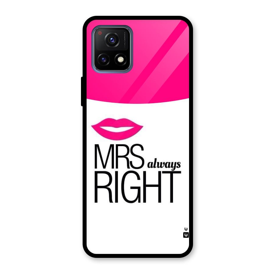 Mrs always right Glass Back Case for Vivo Y72 5G