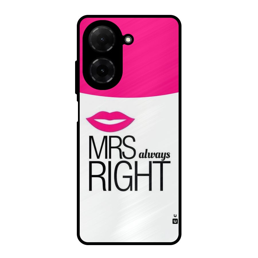 Mrs always right Metal Back Case for Redmi A5 4G