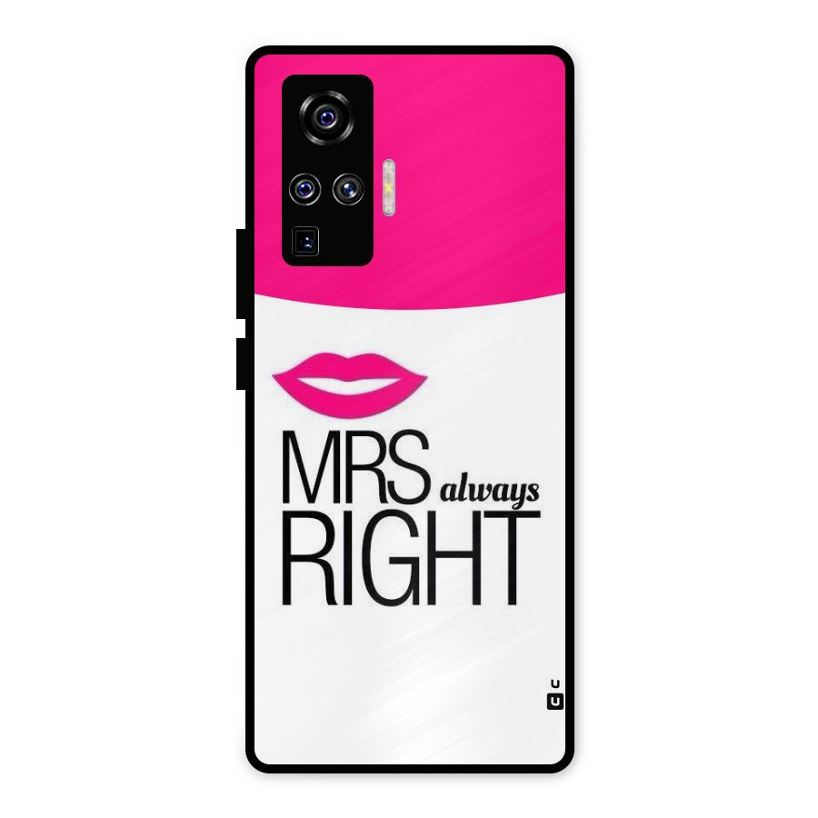 Mrs always right Metal Back Case for Vivo X50 Pro