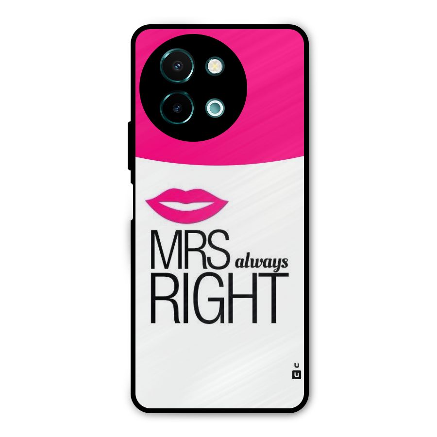 Mrs always right Metal Back Case for Vivo Y58