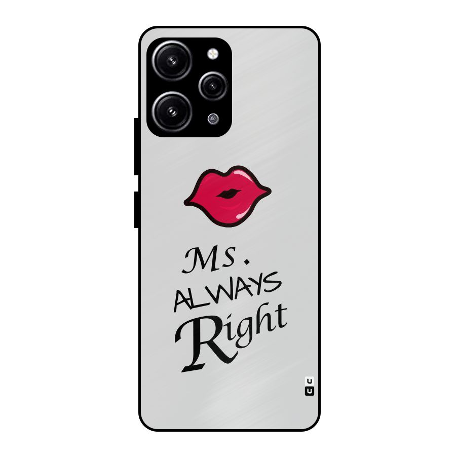 Ms. Always Right. Glass Back Case for Redmi 12 4G