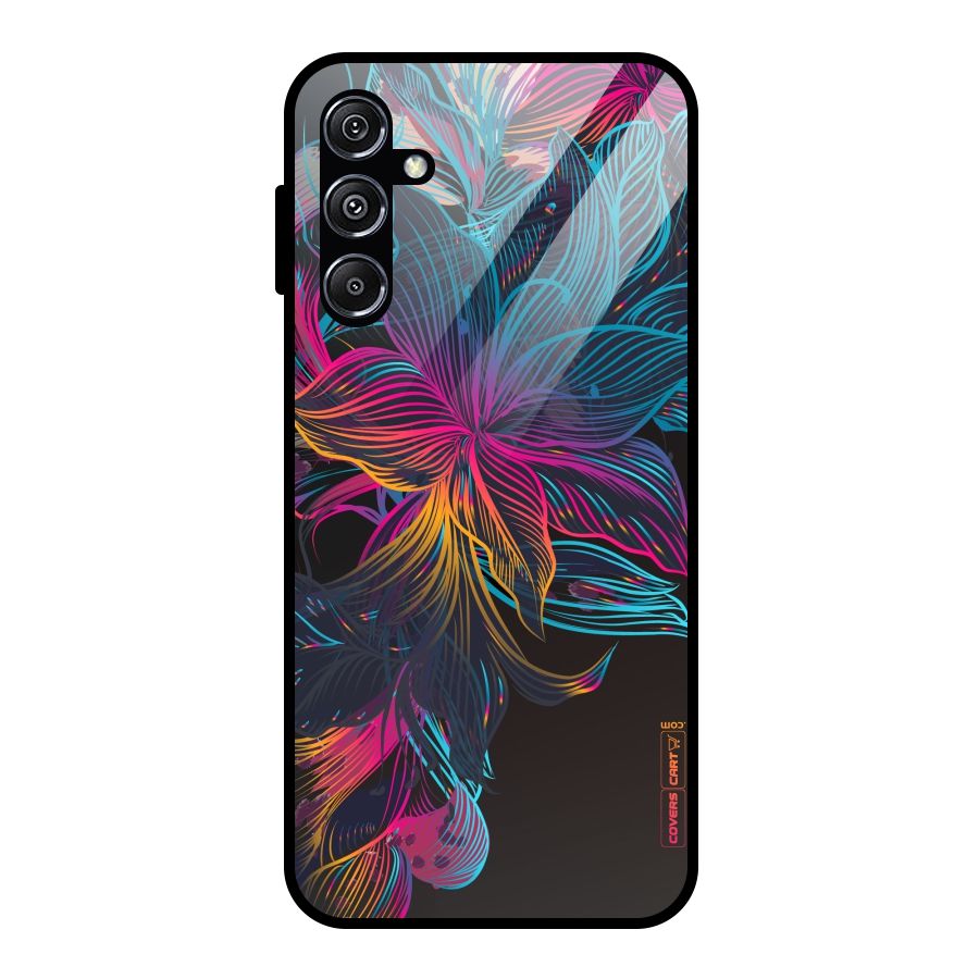 Multi-Colour Flowers Glass Back Case for Galaxy M34 5G