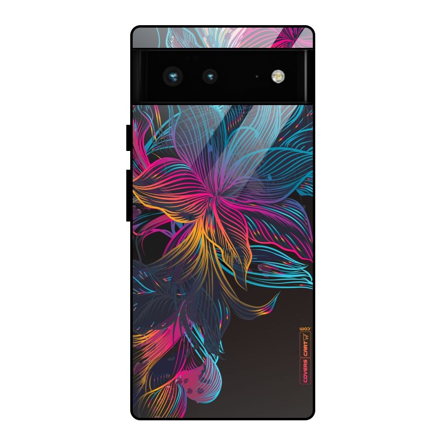Multi-Colour Flowers Glass Back Case for Google Pixel 6