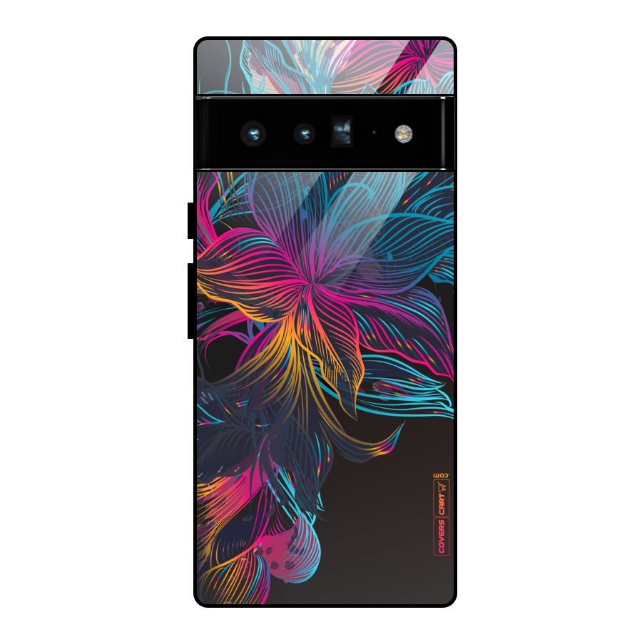Multi-Colour Flowers Glass Back Case for Google Pixel 6 Pro