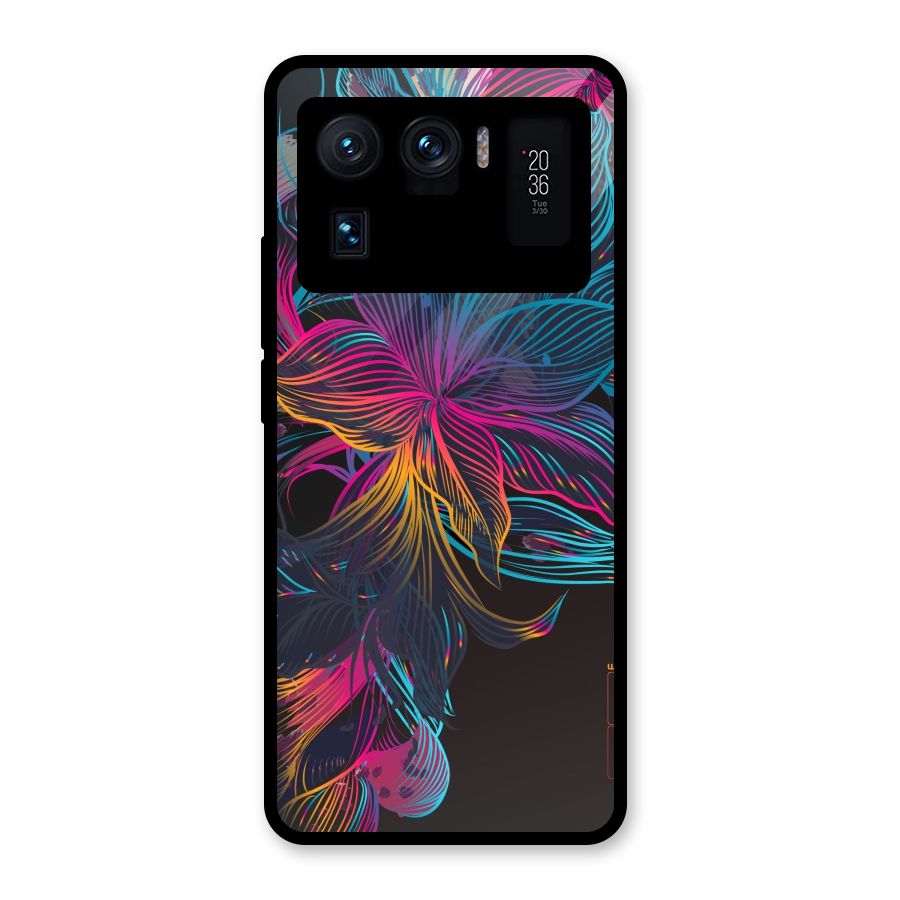 Multi-Colour Flowers Glass Back Case for Mi 11 Ultra