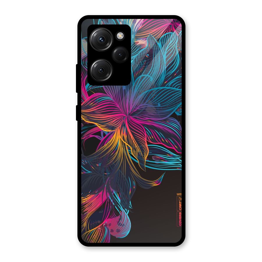 Multi-Colour Flowers Glass Back Case for Poco X5 Pro