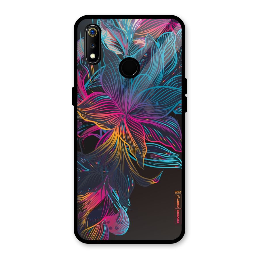 Multi-Colour Flowers Glass Back Case for Realme 3i
