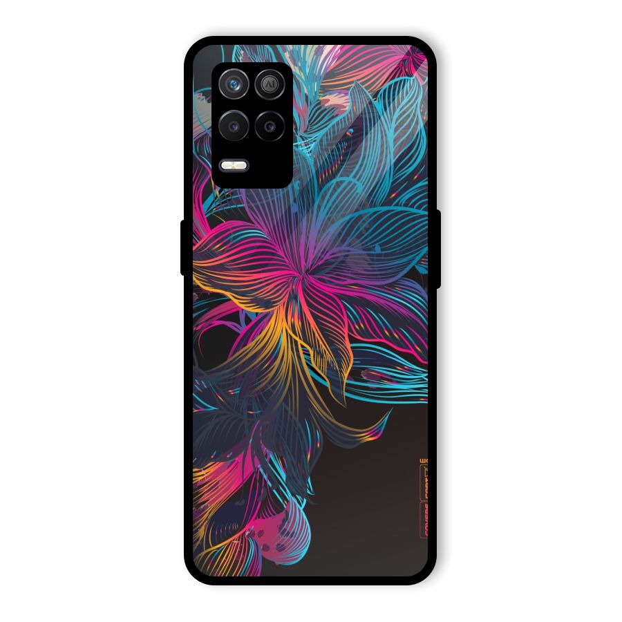 Multi-Colour Flowers Glass Back Case for Realme 8s 5G