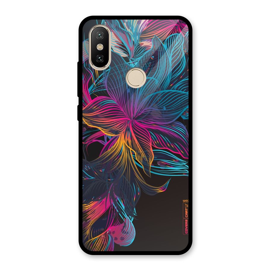 Multi-Colour Flowers Glass Back Case for Redmi A2