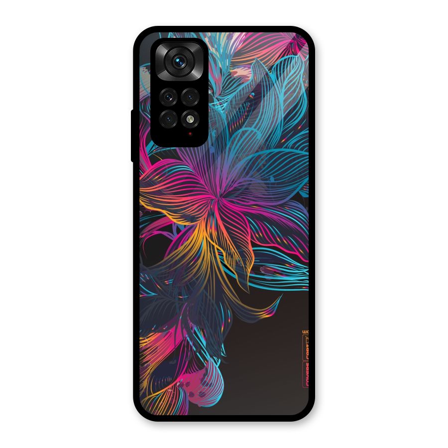 Multi-Colour Flowers Glass Back Case for Redmi Note 11S